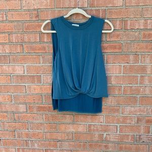 🛍Silence + Noise Blue Twist Front Tank